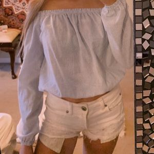 Pacsun off the shoulder stripped blouse